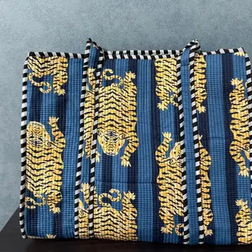 인도 직수입 블록 프린트 트라 패턴 블루 대용량