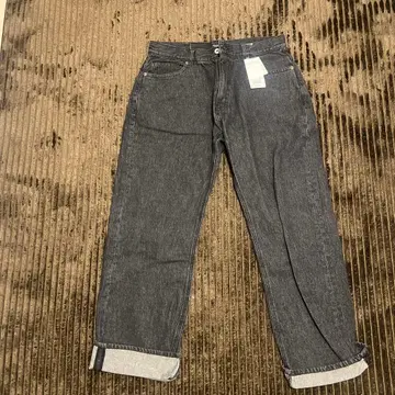 BEAMS HEART 블랙 데님 L 배기 빅