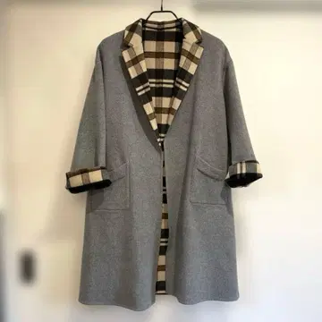 ROSSO 체크 무늬 롱 코트