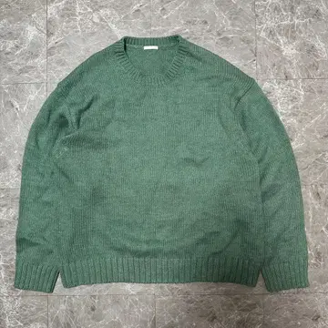 GU 그린 크루넥 니트 스웨터 XL a13