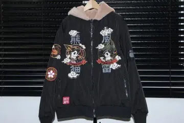 PANDIESTA 팬디에스타 풍신뇌신 인조 모피 블루종 블랙