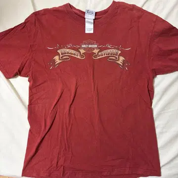 Harley-Davidson 빨간색 프린트 T셔츠