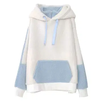 ililil  페이크 레이어드 플리스 보아 천사 후드티