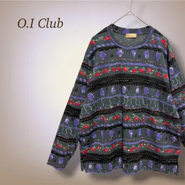 올 패턴 긴팔 티셔츠 일본제 레트로 여성용 L 상당 메르헨 스위츠