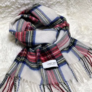 새상품급 캐시미어 100% matti totti 체크 머플러