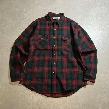 80s 90s USA제 양호한 배색 플란넬 셔츠 척 패턴 긴팔 셔츠