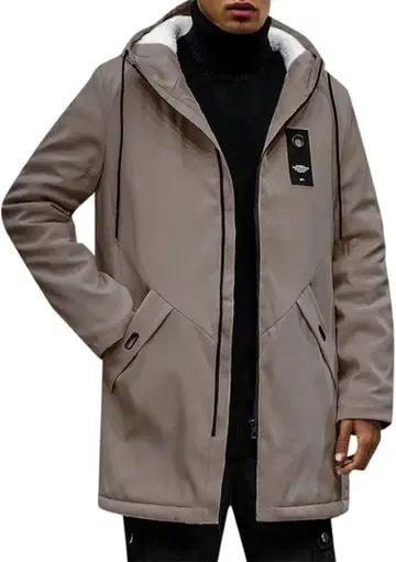 베이지 후드 부착 마운틴 후드티 L 사이즈