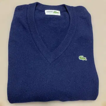 LACOSTE 네이비 V넥 스웨터