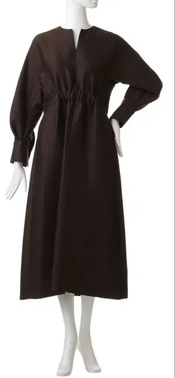 에부르 ebure 클리어 더블 크로스 원피스 브라운 36