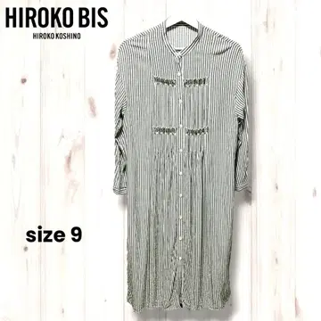HIROKO BIS 히로코코시노 스트라이프 원피스 레이온 린넨 9