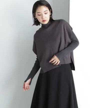 [ 새상품급 ] 내추럴 뷰티 베이직*니트 베스트 x 시어 리브 상의