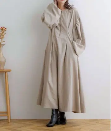 NOAHL 만짱 콜라보 베이지 롱 원피스 M