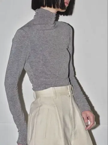 TODAYFUL 소프트 터틀넥 상의 그레이