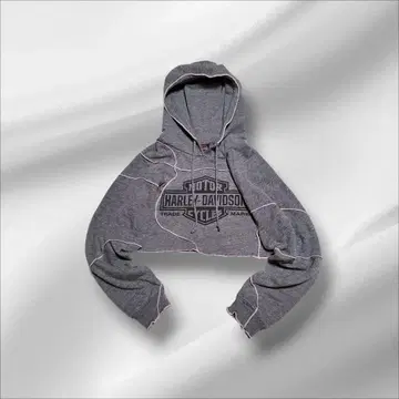 Harley-Davidson 리메이크 크롭 후드티 Y2K