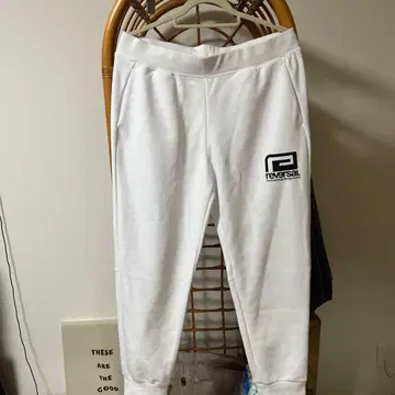 리버설 화이트 로고 트레이닝 팬츠 XL
