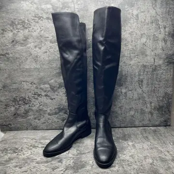 ZARA [ 38 ] 블랙 니하이 롱 부츠 절개