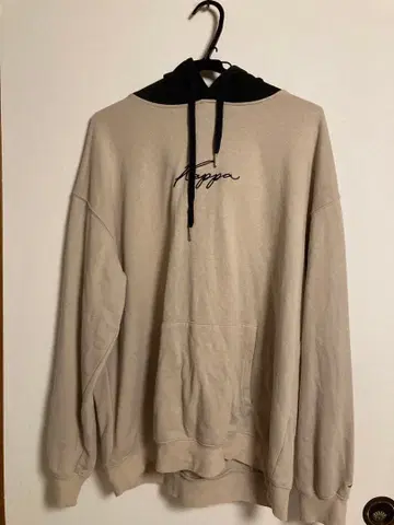 Kappa 후드 부착 후드티 베이지/블랙
