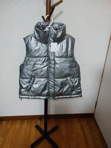 실버 다운 자켓 프리 사이즈 아우터 베스트