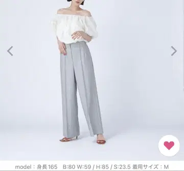 NATURAL BEAUTY BASIC 하이웨스트 스트라이프 팬츠 그레이