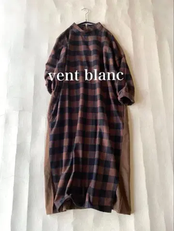 vent blanc 플란넬 원단 블록 체크 원피스