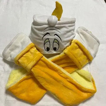 머플러 캡 팬캡 루미에르 미녀와 야수 디즈니 옐로우 컬러 화이트