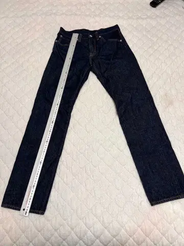 스트레이트 데님 다크 블루 32인치