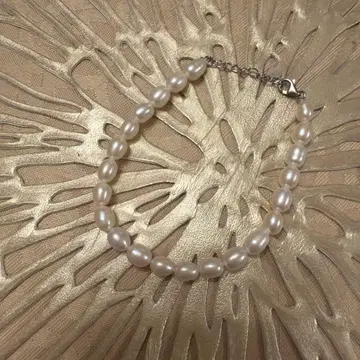 LARICA 라이스 진주 화이트 실버 925 팔찌