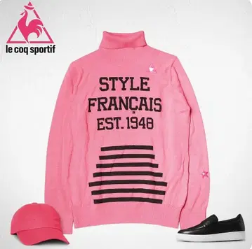 J24 le coq sportif 골프 로고 터틀넥 니트