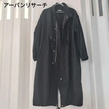 어반 리서치 블랙 롱 코트