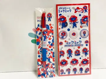 오사카 만박 미야쿠미야쿠 푸니푸니 씰과 3색 볼펜