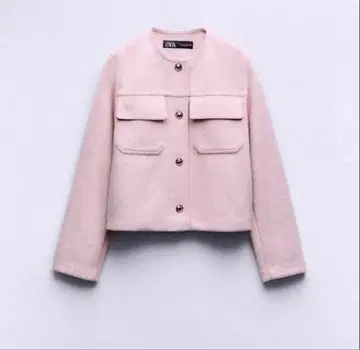 ZARA 자라 노카라 자켓 핑크 XS