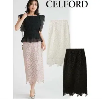 CELFORD 셀포드 리본 레이스 타이트 스커트