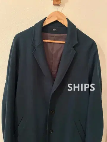 SHIPS 남성용 롱 체스터 코트 짙은 그린 L 사이즈