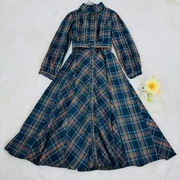 emiriawiz 벨트 체크 플레어 원피스 셔츠 원피스 롱