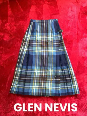 미사용 GLEN NEVIS 타탄 체크 랩 스커트