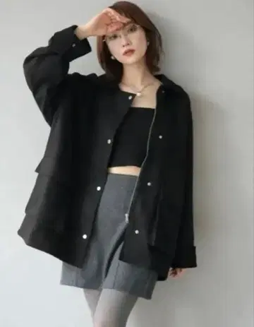 [유팩 확약] 코듀로이 옷깃 스웨이드 미들 자켓 /lumier 같은 형태