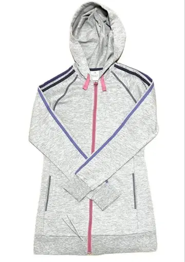 새상품급 아디다스 후드 맨투맨 삼선 그레이 x 퍼플