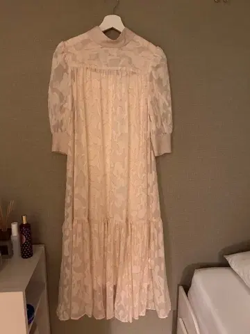 AMERI 크림색 롱 원피스 S