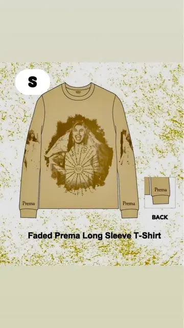 후지이 카제 Faded Prema 롱 슬리브 티셔츠 S