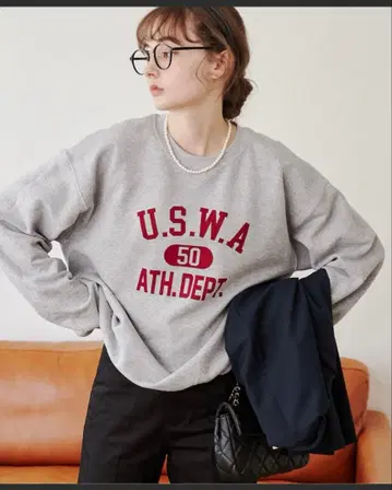 GILDAN 칼리지 로고 오버 사이즈 맨투맨 트레이닝복