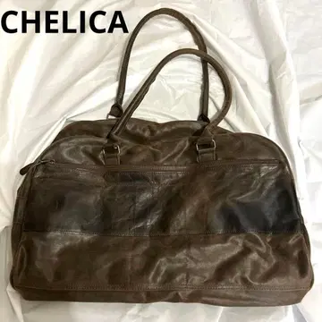 CHELICA 브라운 가죽 보스턴 백 일본제