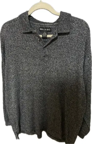 BIRCH BAY 피케 셔츠 긴팔 그레이 계열