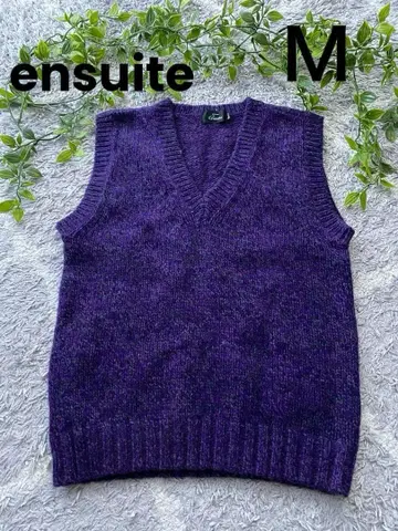 ensuite() 보라색 니트 V넥 베스트 레나운 M사이즈