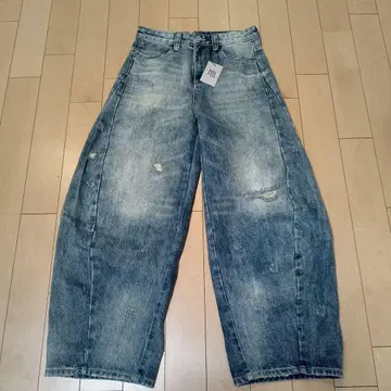 지하인 온라인 캐주얼 데미지 벌룬 데님 M