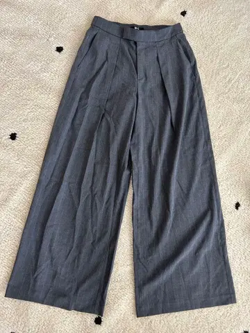 턱 와이드 팬츠/스트라이프 UNIQLO C