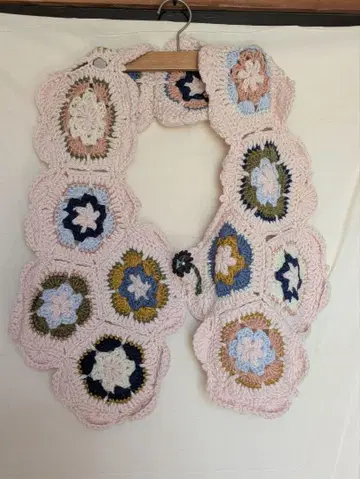 컬러풀 꽃 모티브 스톨 (스위트 핑크 x 겨자색)