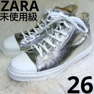 미사용급 자라 하이컷 스니커즈 실버 26