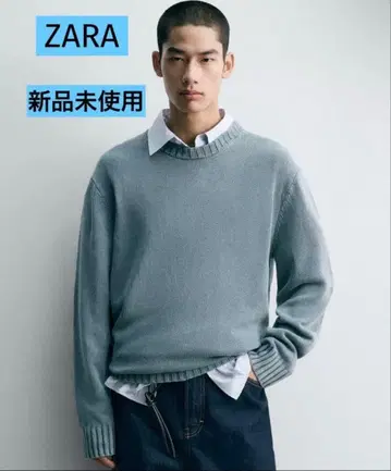 ZARA 그레이 크루넥 니트 스웨터