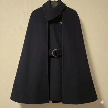 릴리 브라운 네이비 울 케이프 코트 F 사이즈