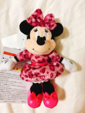 미니 봉제 인형 참 핑크 레오파드 무늬 디즈니 리조트